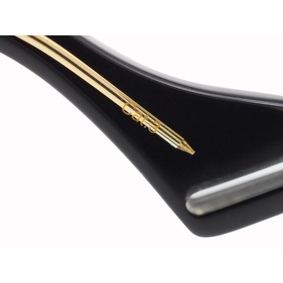 Gucci Eyewear Sunglasses Square Shape Black Gold Plastic Acetate Frame